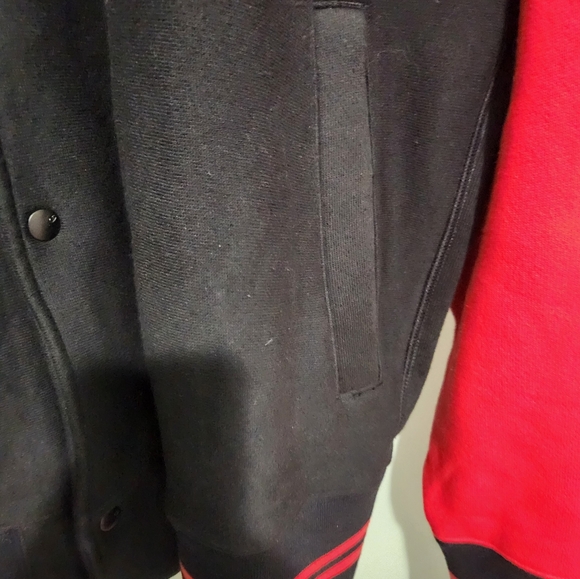 Champion Reverse Weave Snap Button Varsity Bomber Jacket. Mens Size 3XL. Black R - Picture 3 of 6